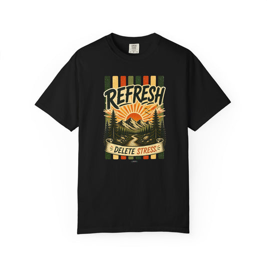 HUMANWARE : REFRESH, Delete Stress Retro Nature T-Shirt