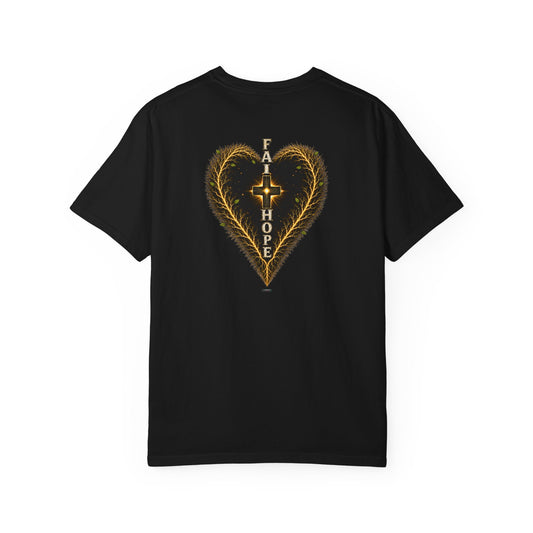 DigitalDivine-Faith & Hope Cross — Inspirational Religious Graphic Tee (Back Print)