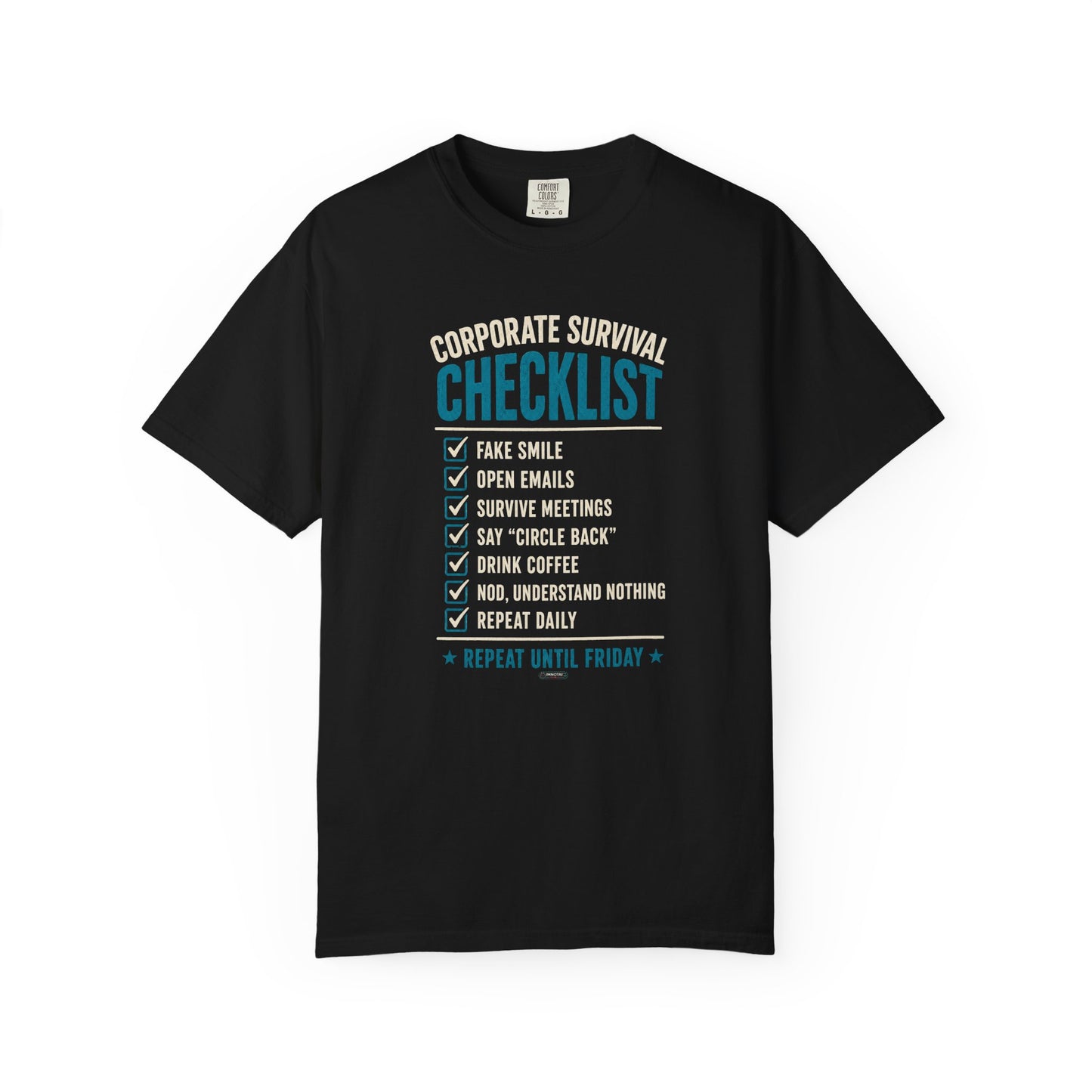 Corporate Survival Checklist T‑Shirt — Funny Office Humor Tee