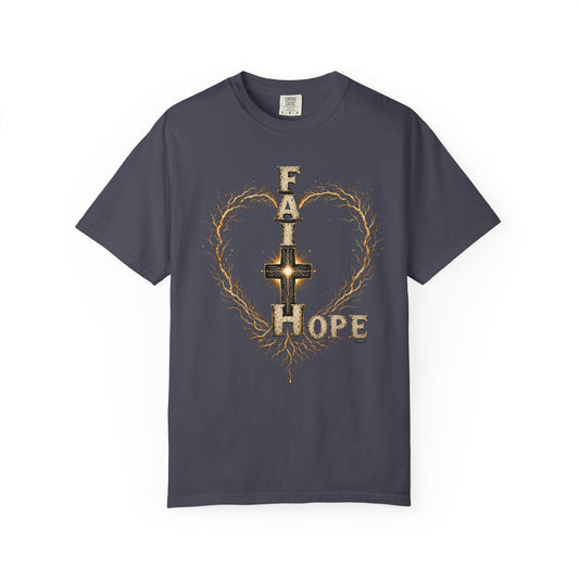 DigitalDivine-Faith & Hope Cross — Inspirational Religious Graphic Tee
