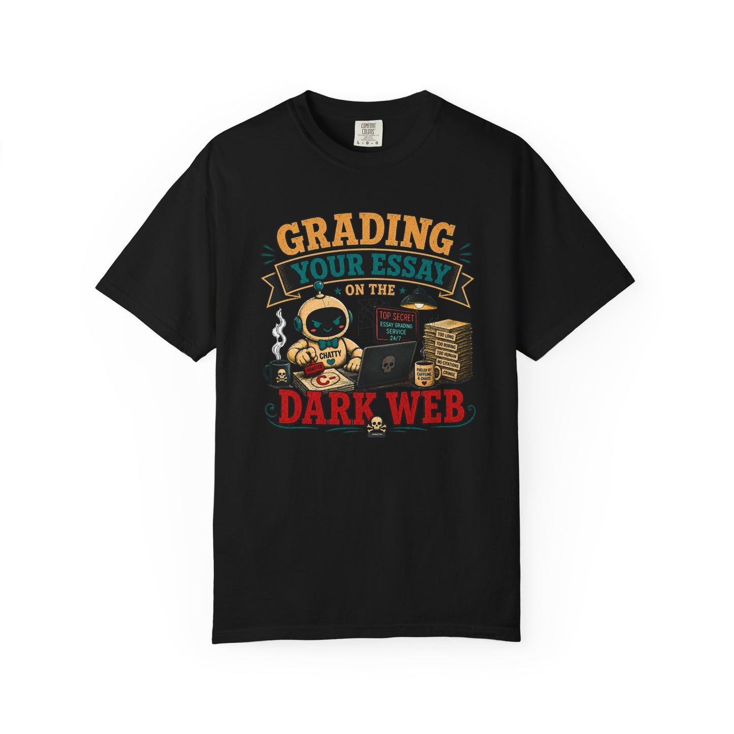 BTS: Grading Your Essay in the Dark Webb - Graphic Tee (Teacher / Parent Humor)