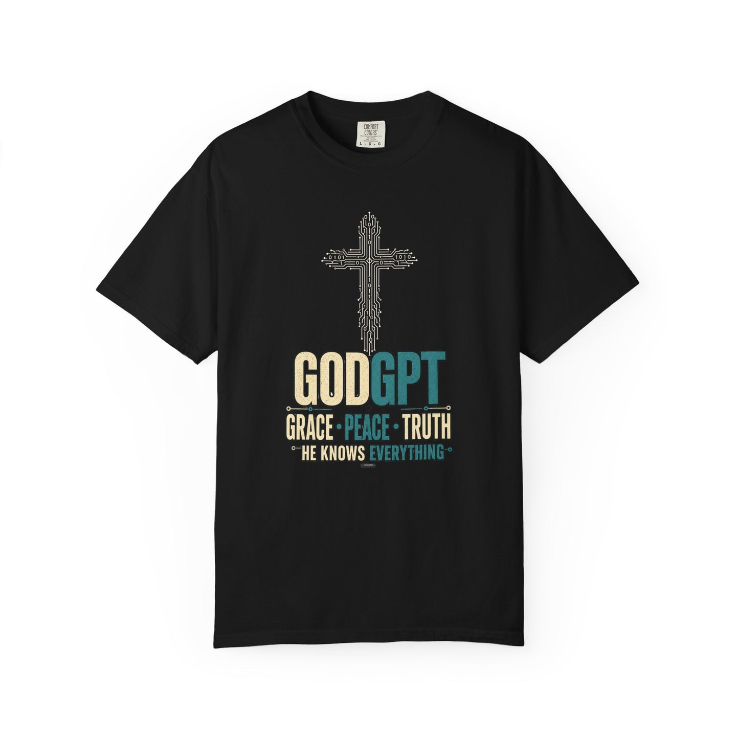 DigitalDivine: GODGPT Grace-Peace-Truth — Cross Faith Graphic Tee