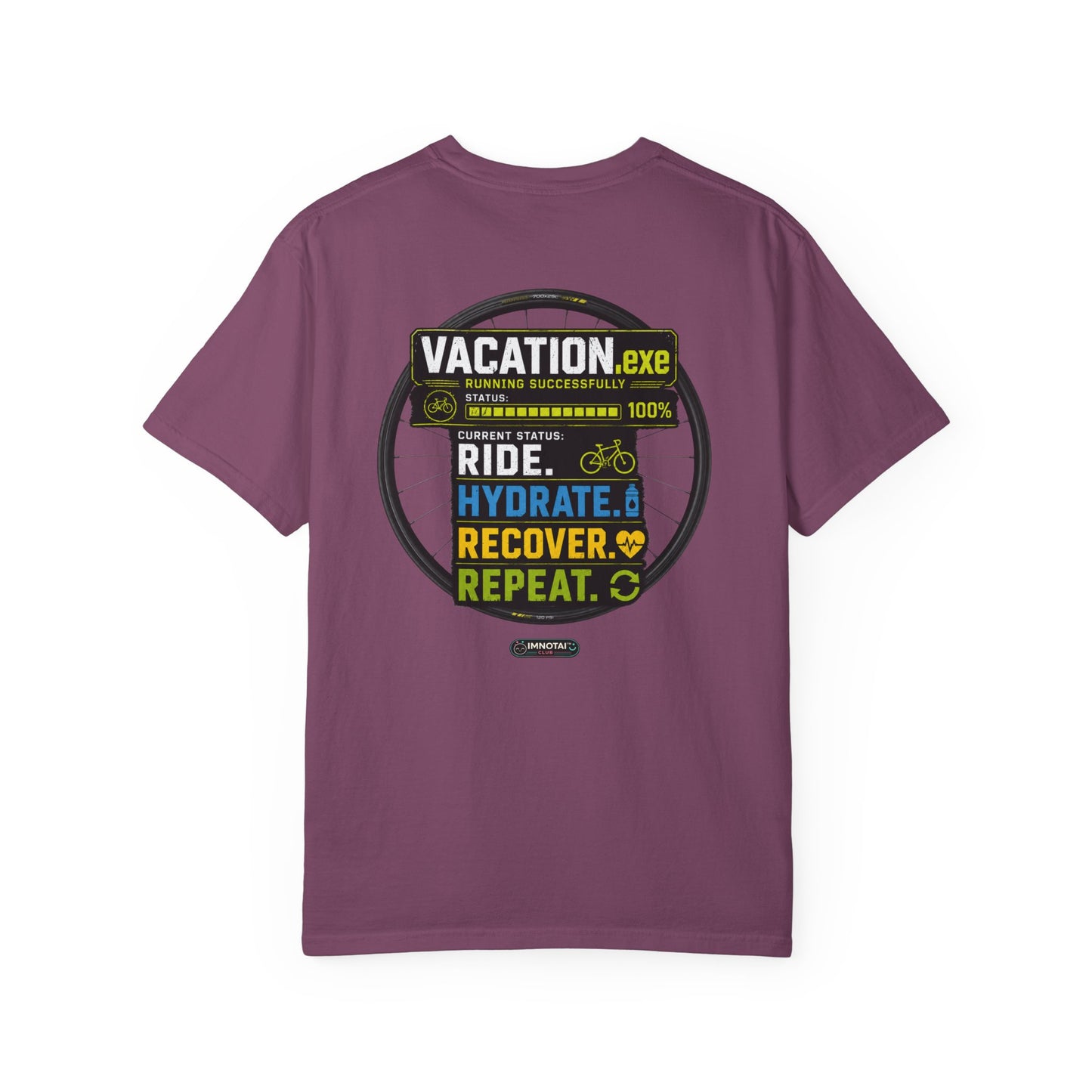 Vacation. Ride. Hydrate. Recover. Repeat. Cycling Graphic Tee