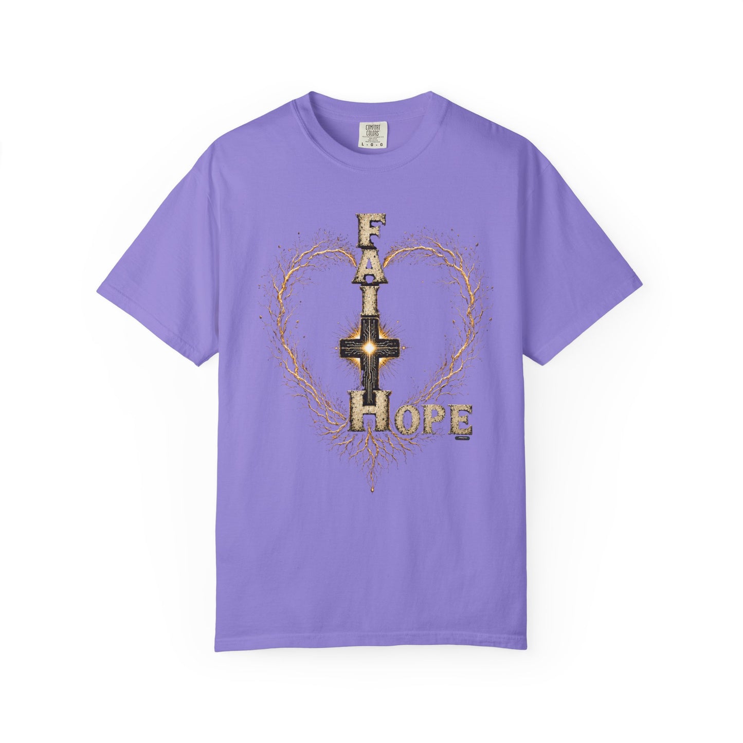 DigitalDivine-Faith & Hope Cross — Inspirational Religious Graphic Tee