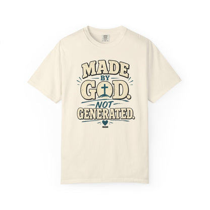 DigitalDivine: Made by God Not Generated - Faith Graphic Tee