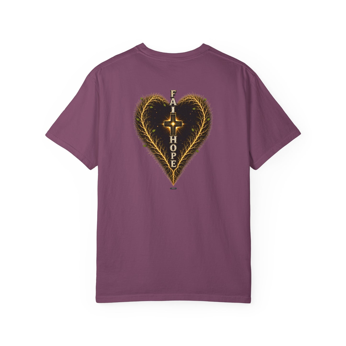 DigitalDivine-Faith & Hope Cross — Inspirational Religious Graphic Tee (Back Print)