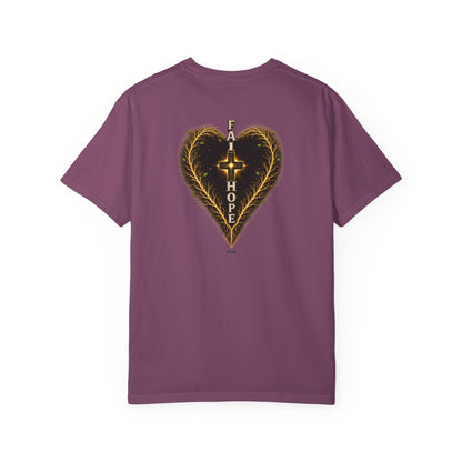 DigitalDivine-Faith & Hope Cross — Inspirational Religious Graphic Tee (Back Print)
