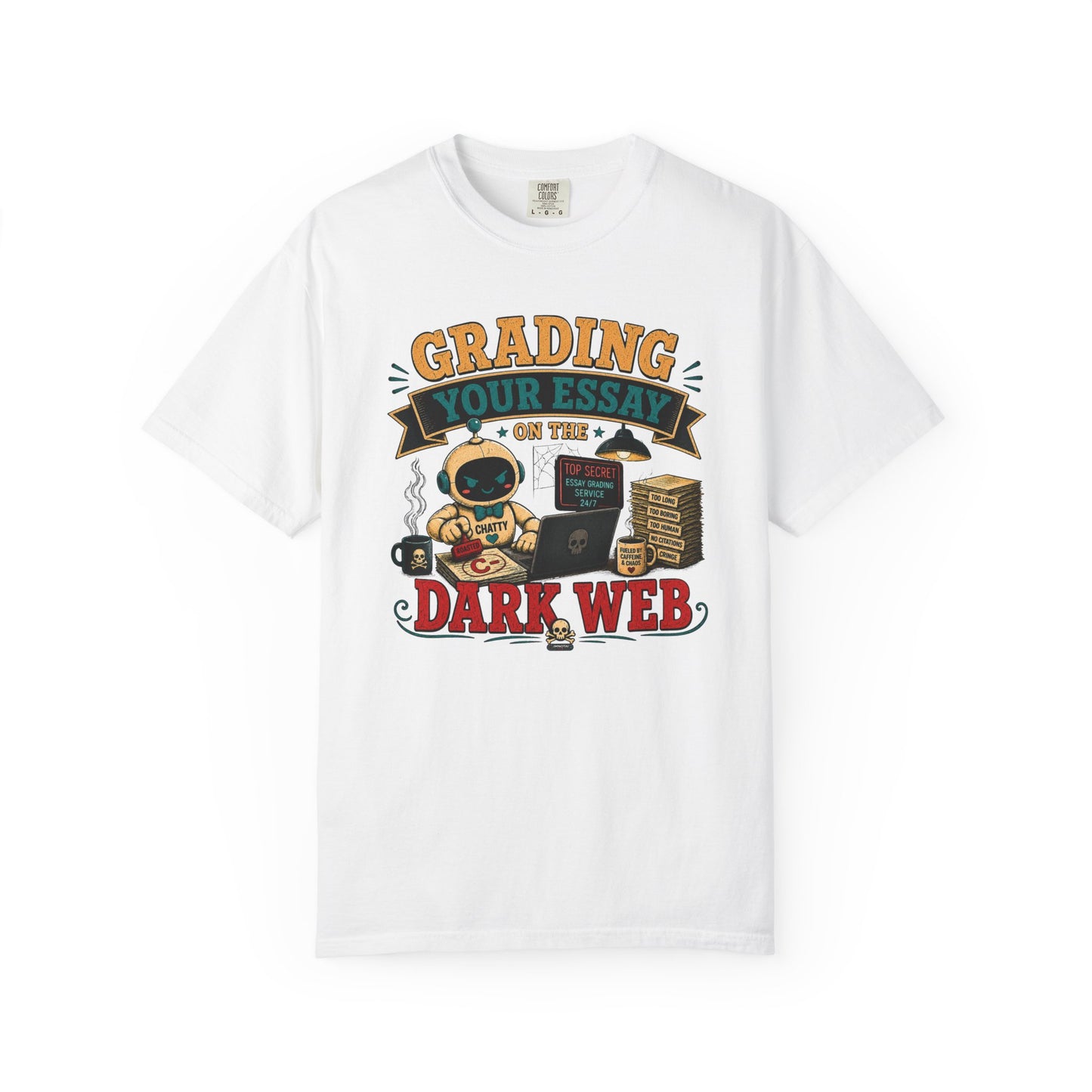 BTS: Grading Your Essay in the Dark Webb - Graphic Tee (Teacher / Parent Humor)