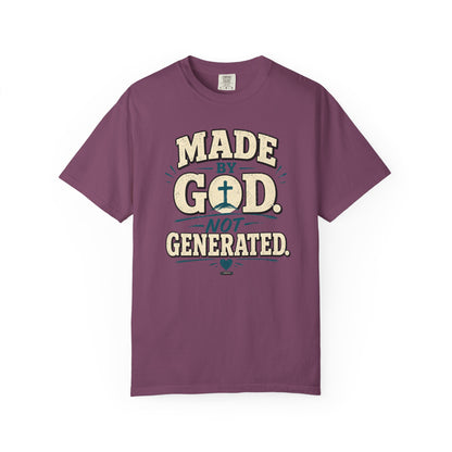 DigitalDivine: Made by God Not Generated - Faith Graphic Tee