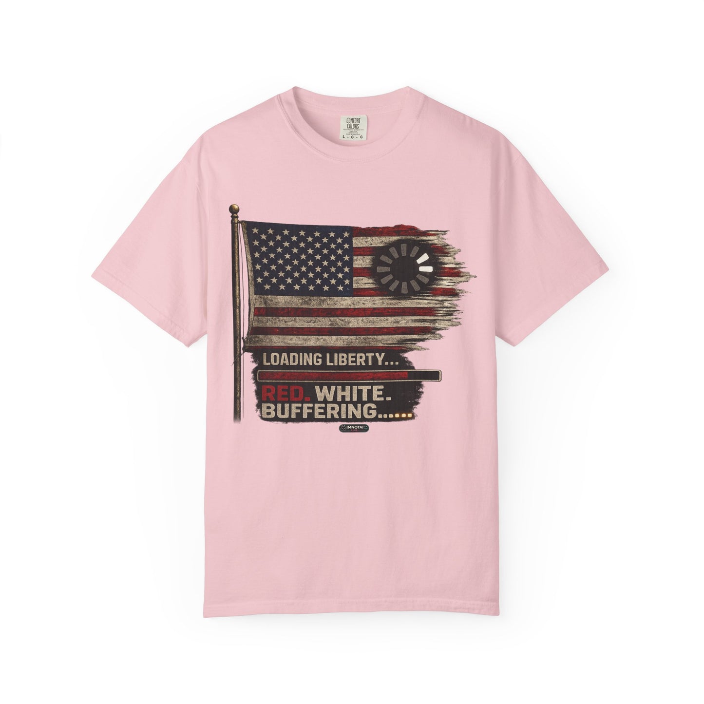 American Flag Loading Liberty. Red White and Buffering T-Shirt