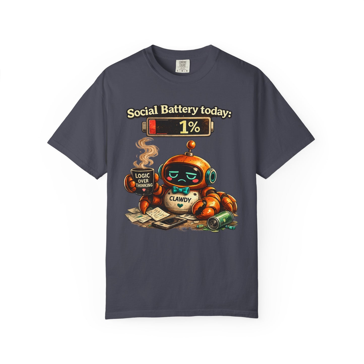 Social Battery 1% Clawdy T-Shirt