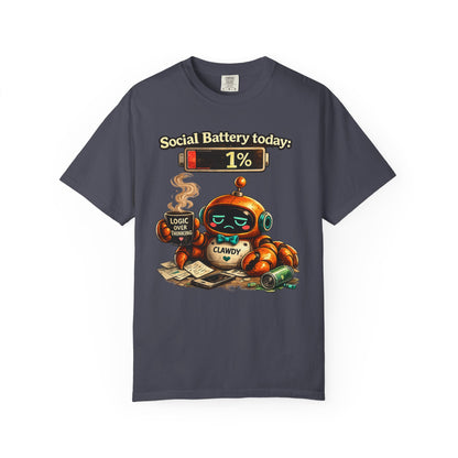 Social Battery 1% Clawdy T-Shirt
