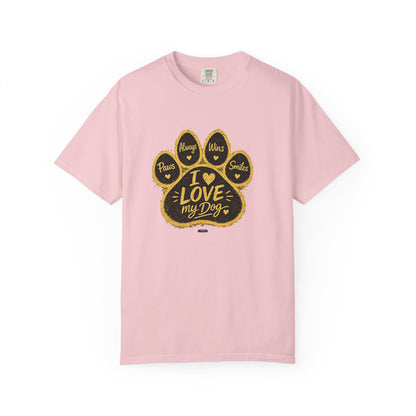 PAWS: Always Win Smile.  Love My Dog Pet Lover Graphic Tee