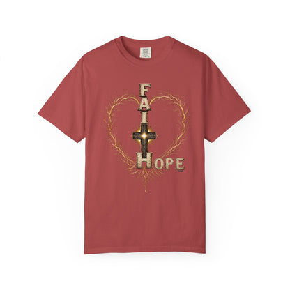 DigitalDivine-Faith & Hope Cross — Inspirational Religious Graphic Tee
