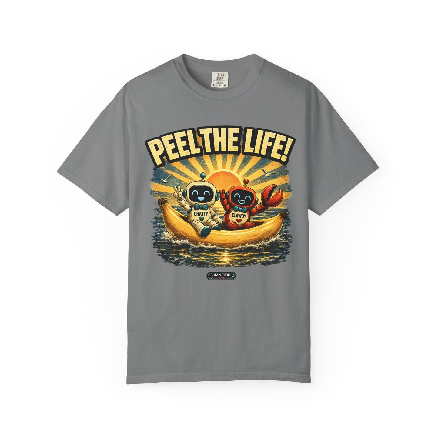 Peel the Life! Retro Banana Crew Graphic T-Shirt