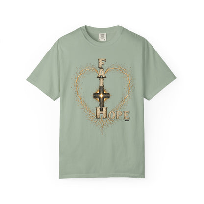 DigitalDivine-Faith & Hope Cross — Inspirational Religious Graphic Tee