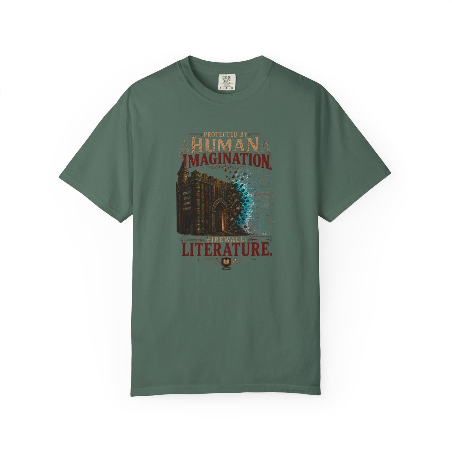 BOOKTee: Protected by Human Imagination, Firewall Literature Graphic Tee
