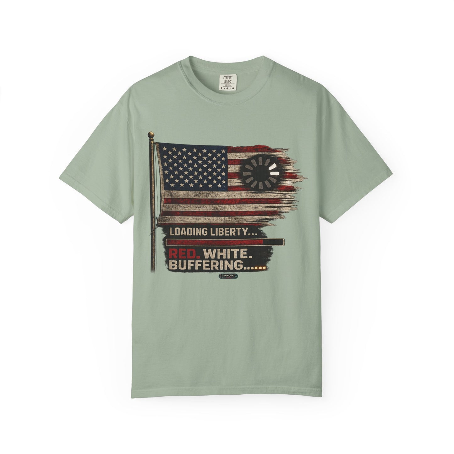 American Flag Loading Liberty. Red White and Buffering T-Shirt