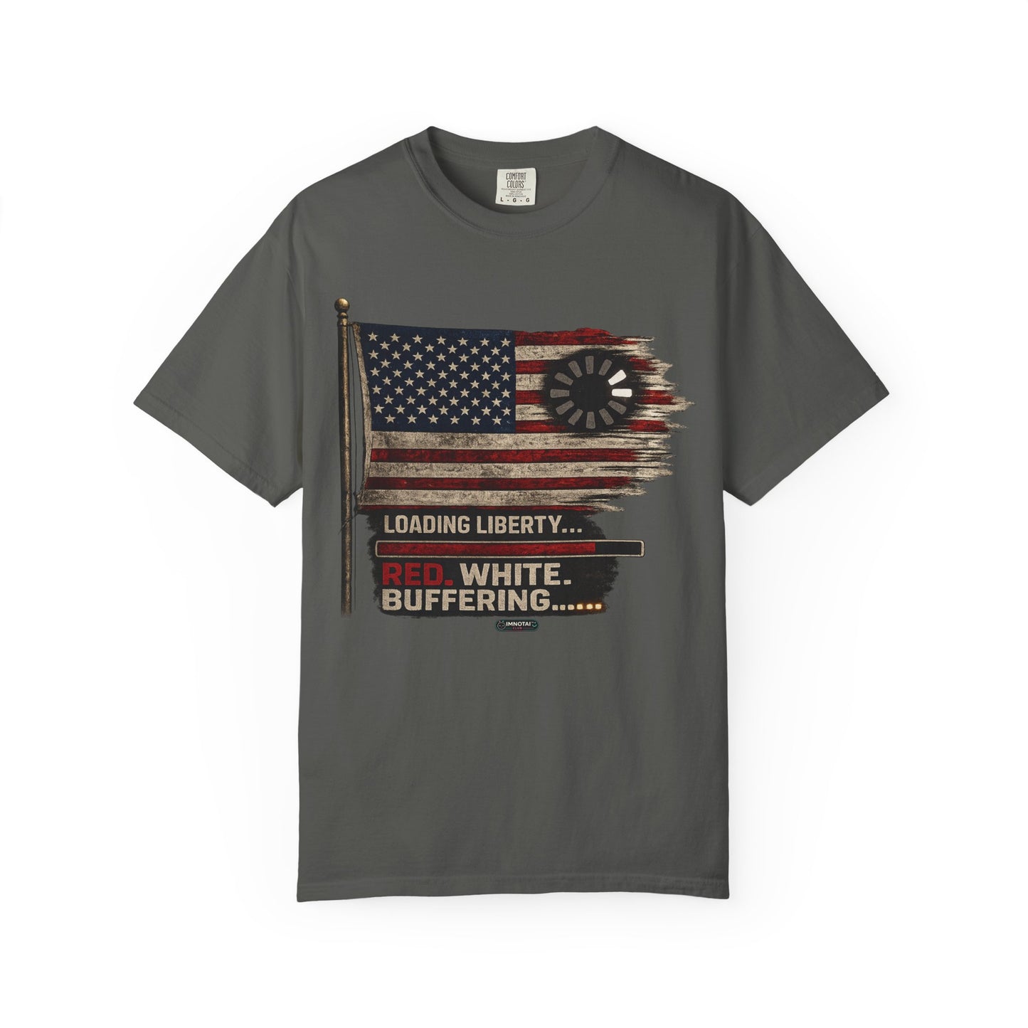 American Flag Loading Liberty. Red White and Buffering T-Shirt