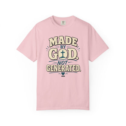 DigitalDivine: Made by God Not Generated - Faith Graphic Tee
