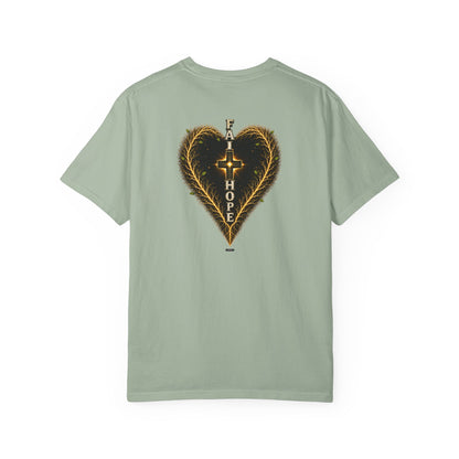 DigitalDivine-Faith & Hope Cross — Inspirational Religious Graphic Tee (Back Print)