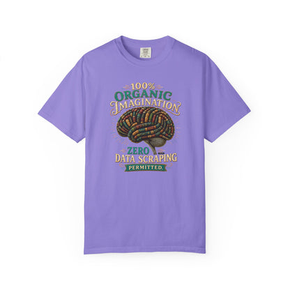 BOOKTee: 100% Organic Imagination, Zero Data Scraping Vintage Brain Graphic T-Shirt