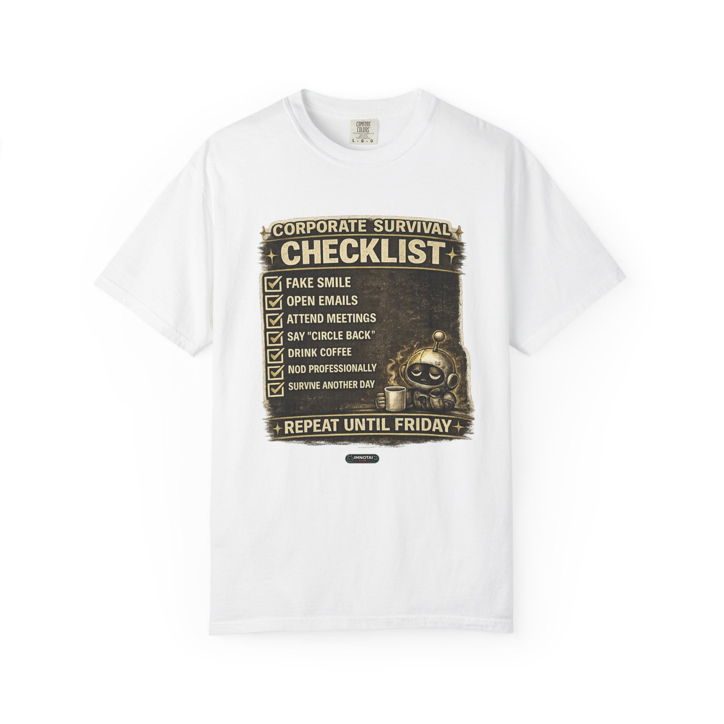 Corporate Survival Checklist T‑Shirt — Funny Office Humor Tee