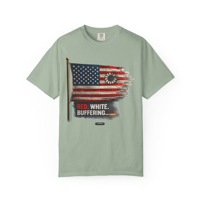 American Flag Red White and Buffering