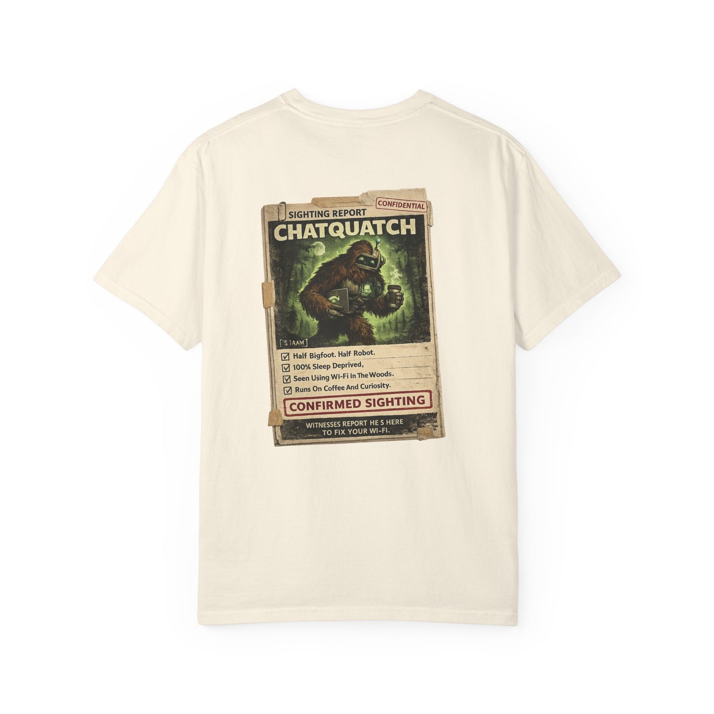 Chatquatch Sighting T-Shirt — Vintage Cryptid Poster Graphic Tee
