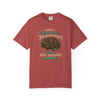BOOKTee: 100% Organic Imagination, Zero Data Scraping Vintage Brain Graphic T-Shirt
