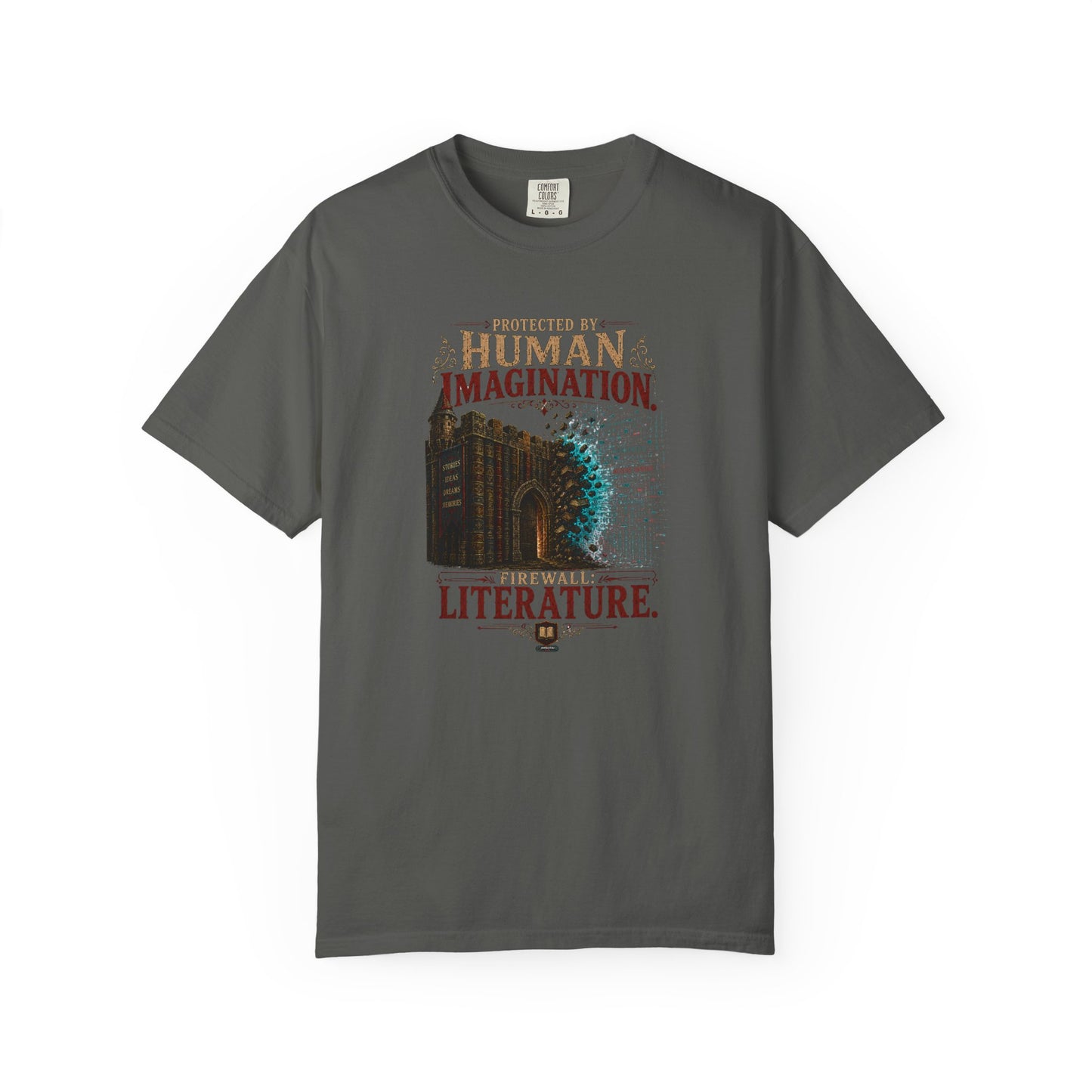 BOOKTee: Protected by Human Imagination, Firewall Literature Graphic Tee