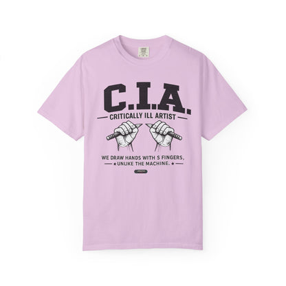 C.I.A — Critically  iLL Artist T‑Shirt (We Draw Hands With 5 Fingers) BLUE FONT