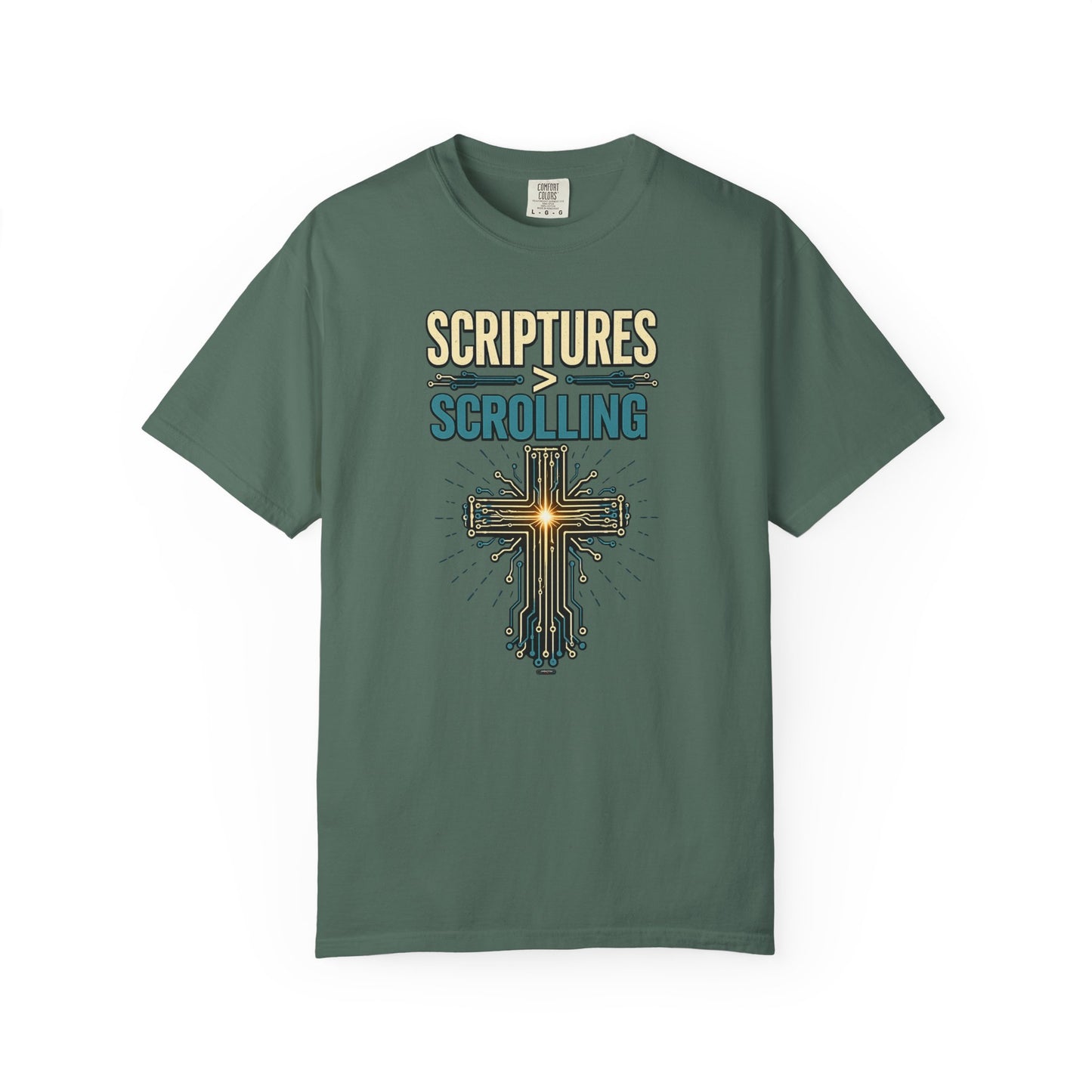 DigitalDivine: Scriptures > Scrolling T-Shirt — Cross Faith Graphic Tee