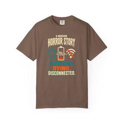 A Modern Horror Story: Buffering-1%Batt- Disconnected Graphic Tee