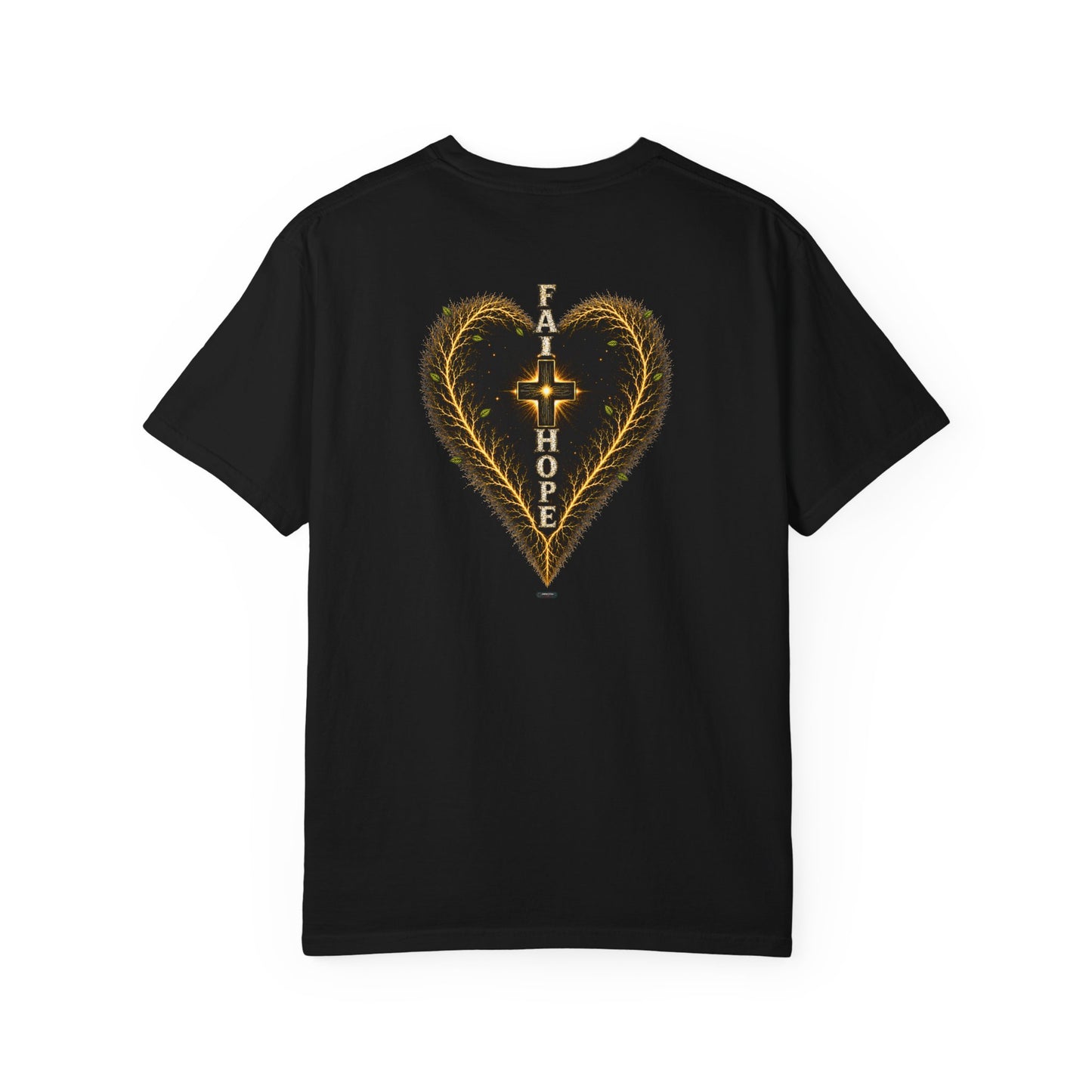 DigitalDivine-Faith & Hope Cross — Inspirational Religious Graphic Tee (Back Print)