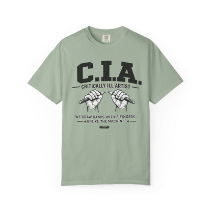 C.I.A — Critically  iLL Artist T‑Shirt (We Draw Hands With 5 Fingers) BLUE FONT