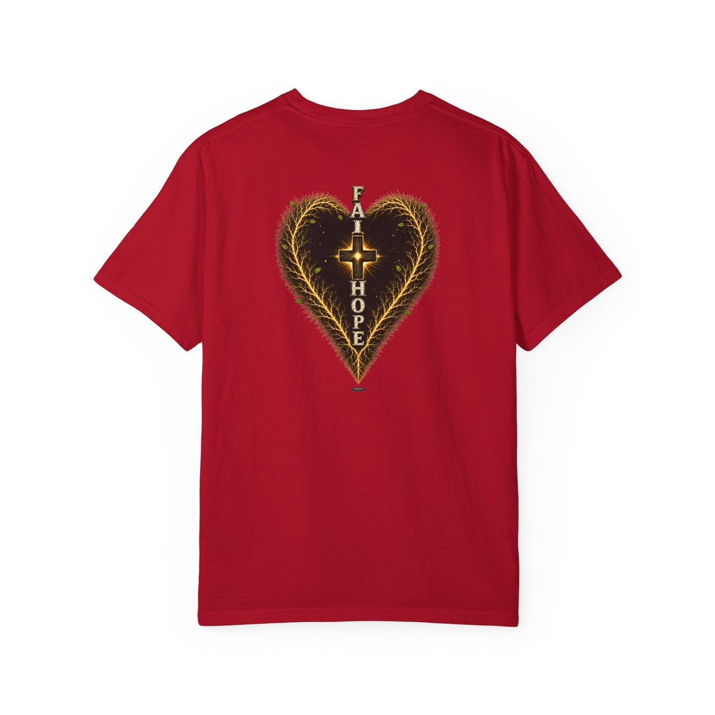 DigitalDivine-Faith & Hope Cross — Inspirational Religious Graphic Tee (Back Print)