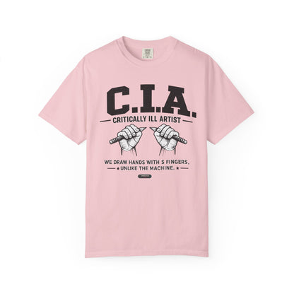 C.I.A — Critically  iLL Artist T‑Shirt (We Draw Hands With 5 Fingers) BLUE FONT