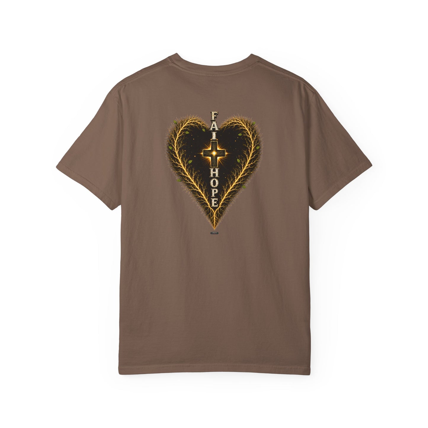 DigitalDivine-Faith & Hope Cross — Inspirational Religious Graphic Tee (Back Print)