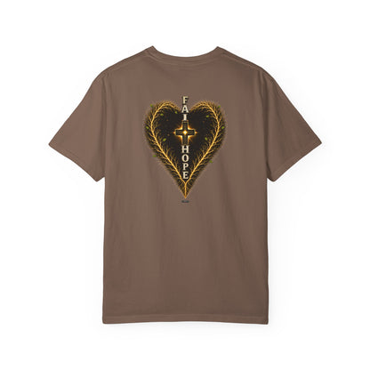DigitalDivine-Faith & Hope Cross — Inspirational Religious Graphic Tee (Back Print)