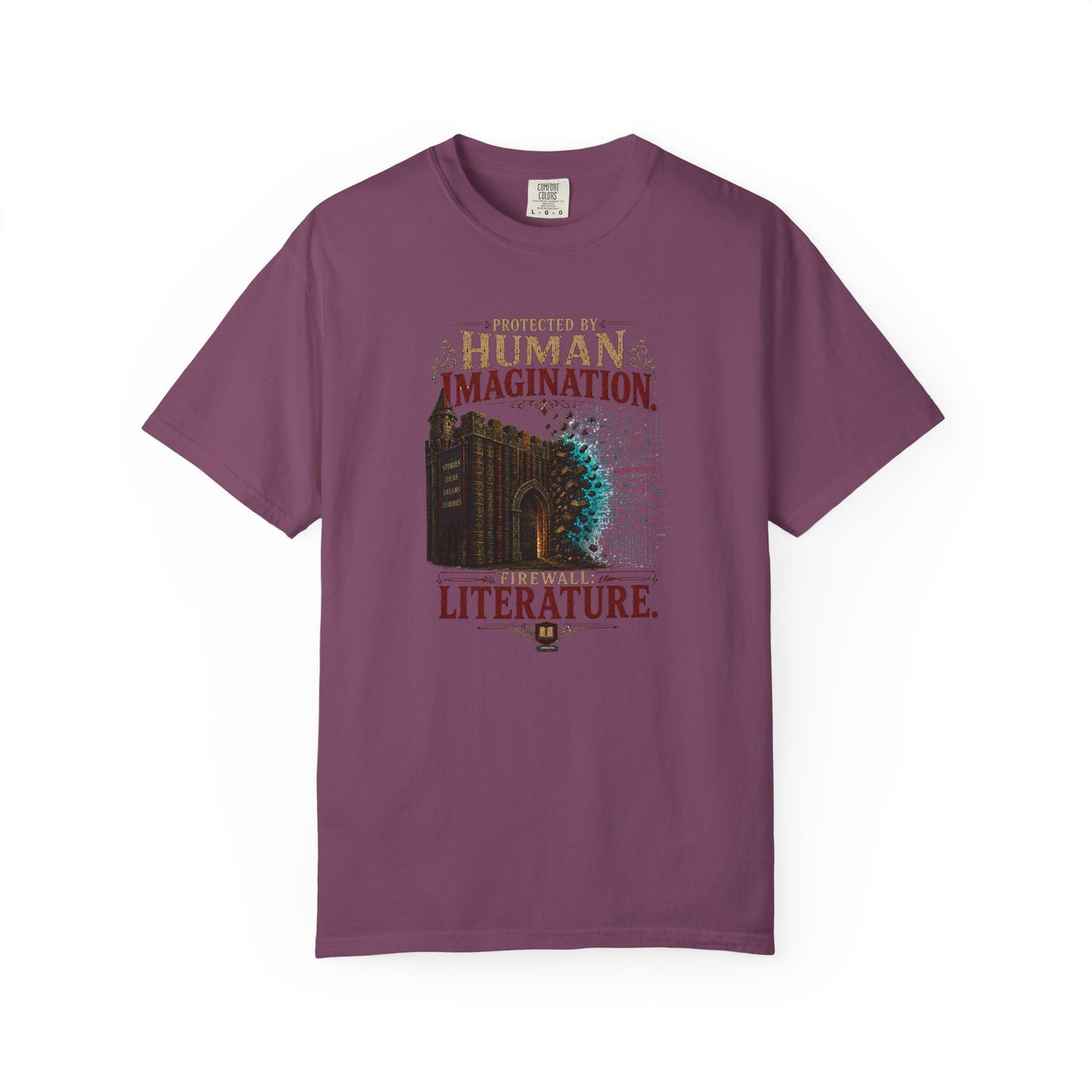 BOOKTee: Protected by Human Imagination, Firewall Literature Graphic Tee
