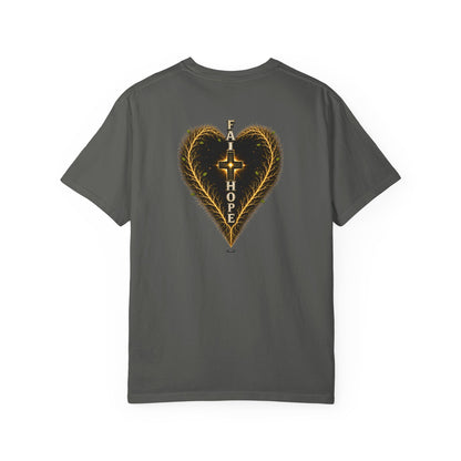 DigitalDivine-Faith & Hope Cross — Inspirational Religious Graphic Tee (Back Print)