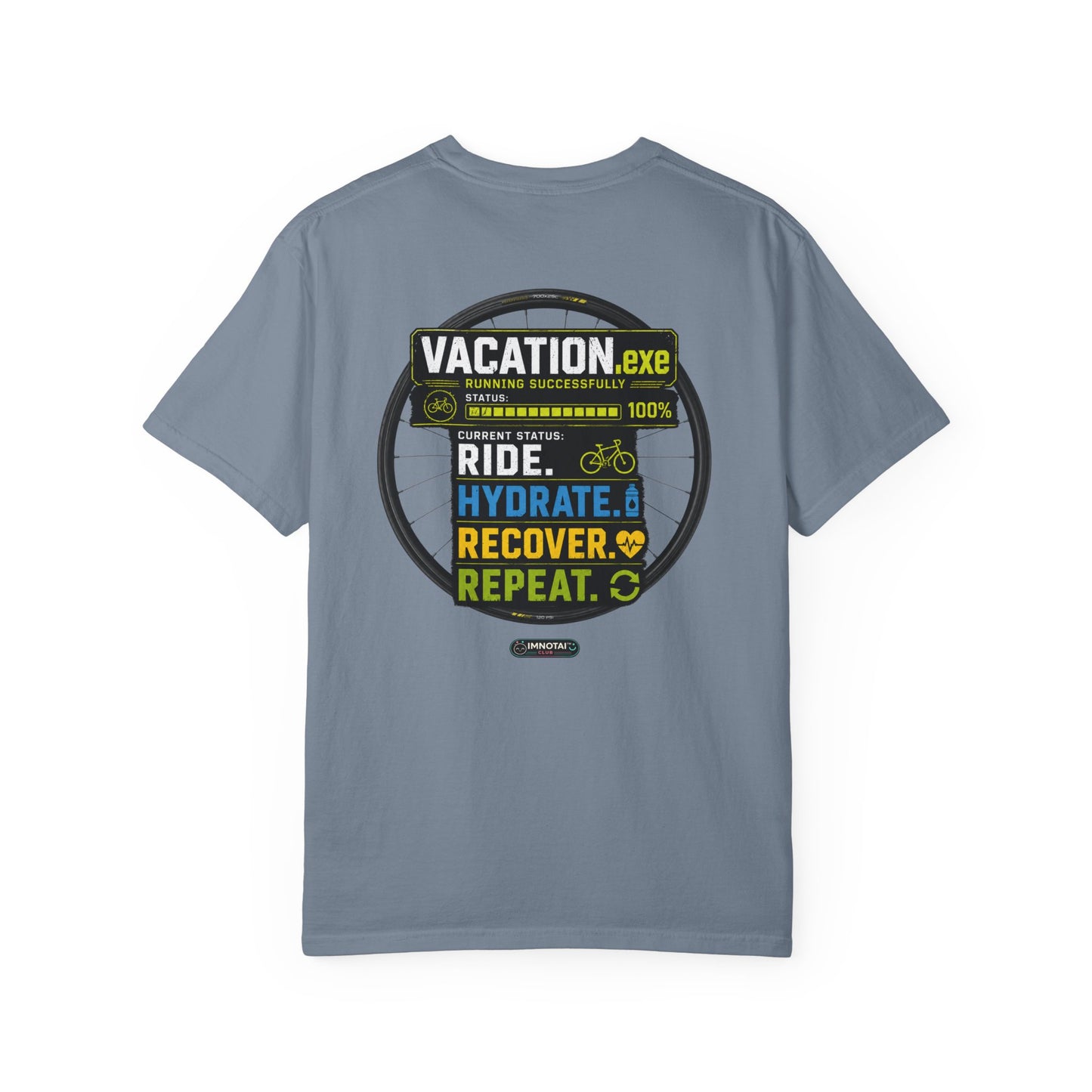 Vacation. Ride. Hydrate. Recover. Repeat. Cycling Graphic Tee