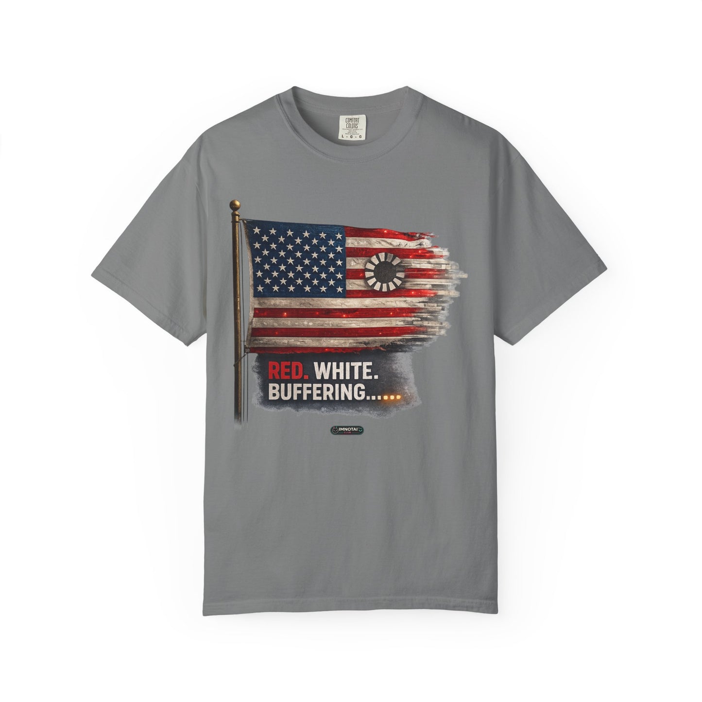 American Flag Red White and Buffering