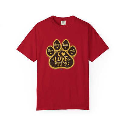 PAWS: Always Win Smile.  Love My Dog Pet Lover Graphic Tee