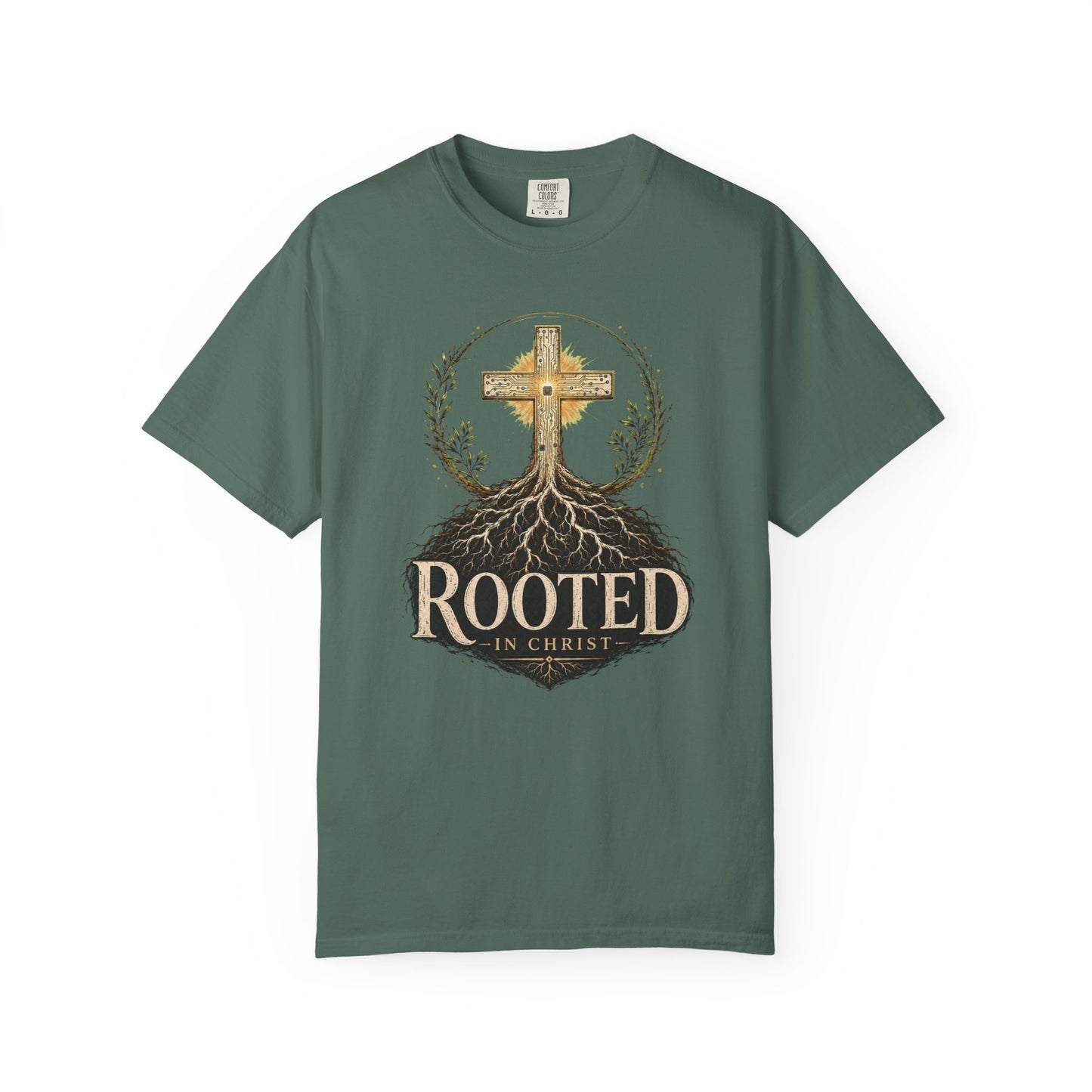 DigitalDivine- Rooted In Chris— Inspirational Religious Graphic Tee
