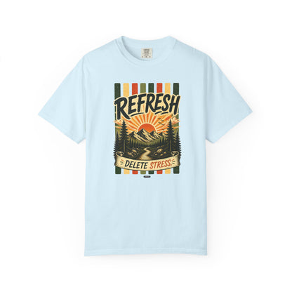 HUMANWARE : REFRESH, Delete Stress Retro Nature T-Shirt