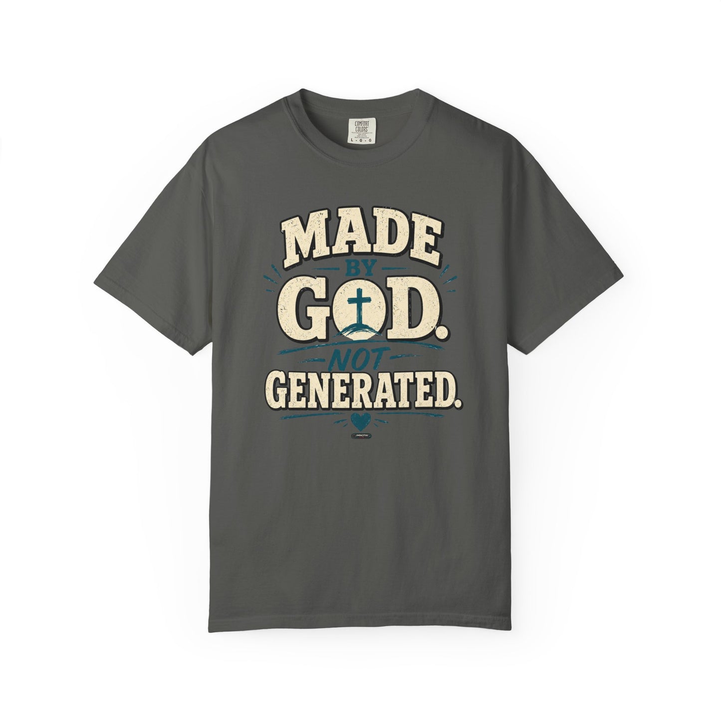 DigitalDivine: Made by God Not Generated - Faith Graphic Tee