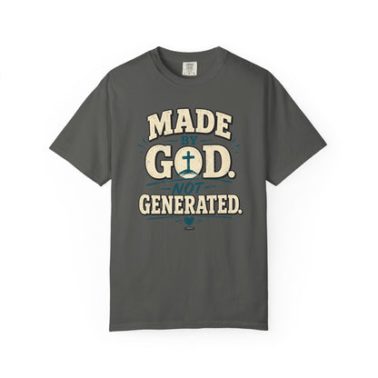 DigitalDivine: Made by God Not Generated - Faith Graphic Tee