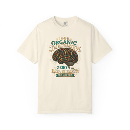 BOOKTee: 100% Organic Imagination, Zero Data Scraping Vintage Brain Graphic T-Shirt